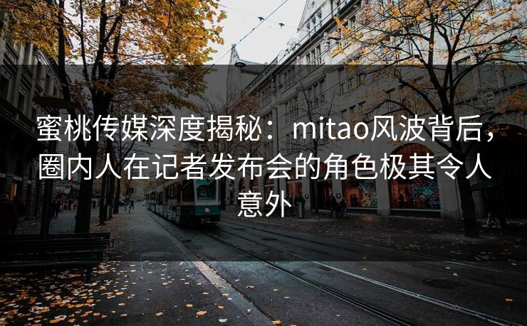 蜜桃传媒深度揭秘:mitao风波背后,圈内人在记者发布会的角色极其令人意外 蜜桃传媒深度揭秘:mitao风波背后,圈内人在记者发布会的角色极其令人意外