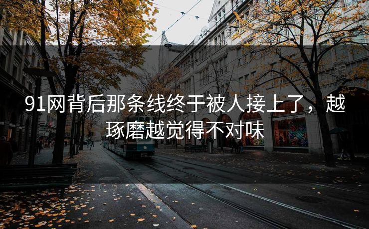 91网背后那条线终于被人接上了，越琢磨越觉得不对味